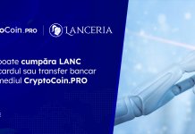 Criptomoneda românească LANC va putea fi achiziționată direct cu cardul bancar, din peste 180 de țări, în urma parteneriatului dintre Lanceria și exchange-ul local CryptoCoin.PRO
