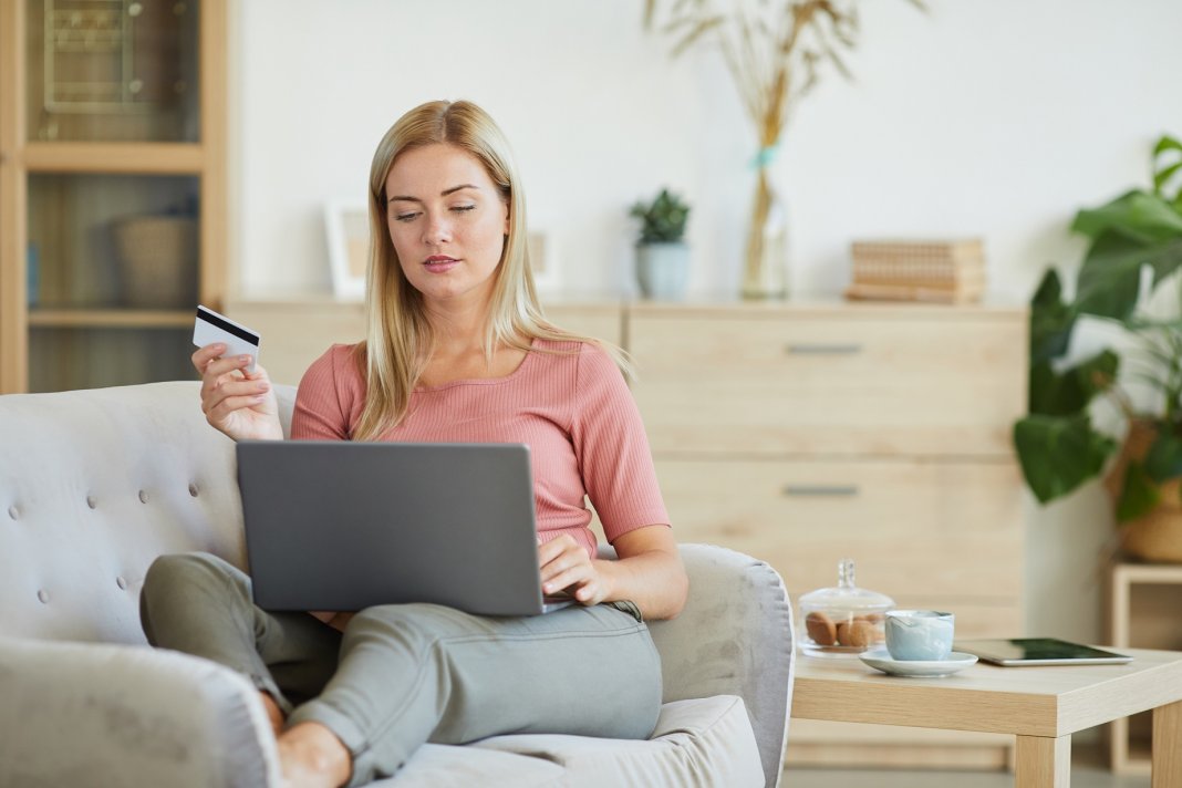 Woman shopping online