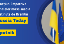 Ucraina: Sancțiuni împotriva canalelor mass-media susținute de Kremlin Russia Today și Sputnik