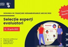 SESIUNEA DE FINANŢARE NERAMBURSABILĂ ARCUB 2022: APEL DESCHIS PENTRU SELECŢIA EXPERŢILOR EVALUATORI