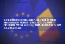 NextGenerationEU: Comisia Europeană aprobă, în cadrul Mecanismului de redresare și reziliență, evaluarea preliminară pozitivă a cererii de plată a României în valoare de 2,6 miliarde EUR