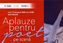 Aplauze pentru poet… pe scenă de Ziua Culturii Naționale, la Teatrelli, pe 12 ianuarie 2026